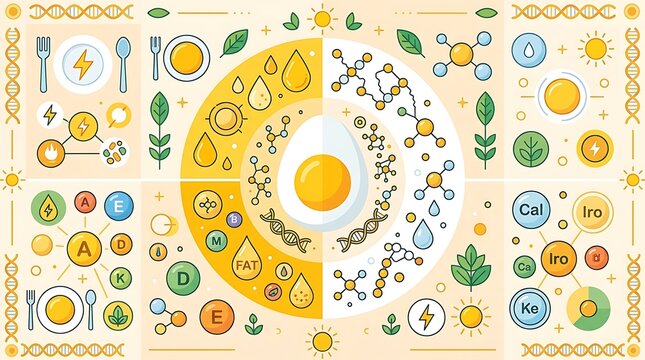 Infographic showing the nutritional value and science of eggs