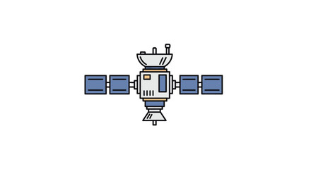Artificial communications satellite in orbit space equipment © jidan