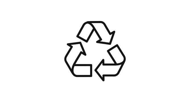 Recycle icon with three rotating arrows