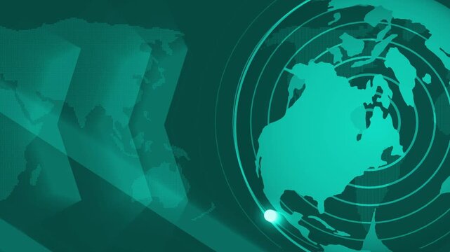 World news background animation, technology world map news animated