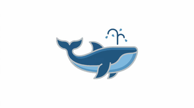 Whale surfacing with water spout halftone dot pattern