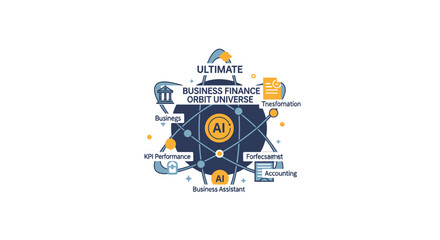 Business finance orbit universe infographic map © Oktavia