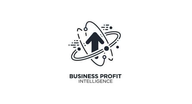 Business profit intelligence logo with upward arrow.