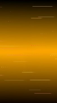 Abstract seamless loop of moving neon gold data lines on background