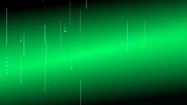 Abstract seamless loop of falling neon green data lines on background