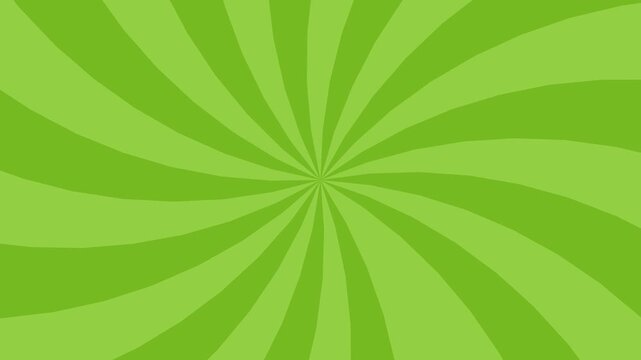 Abstract seamless loop of spinning sunburst spiral with green rays