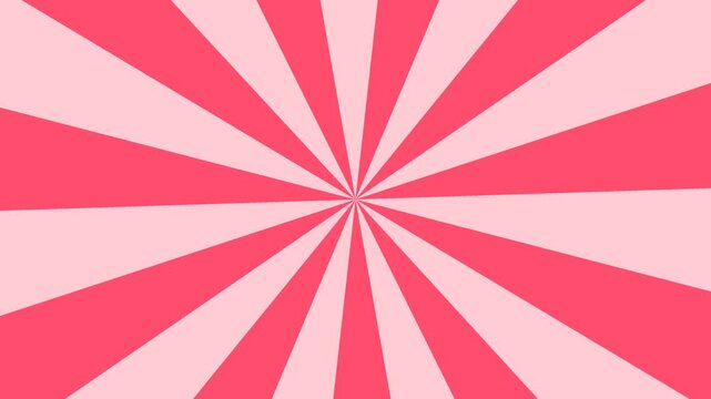 Vertical loop of abstract spiral sunburst with pink red gradient background