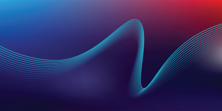 Blue purple red gradient mesh abstract background with wavy blended lines nice for wallpaper or banner