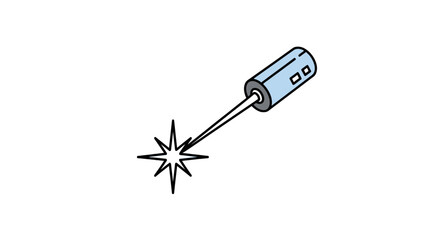 Precision laser beam emitting from a handheld device © rudi