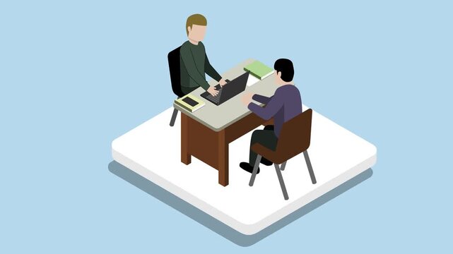 Isometric Businessmen Interview Animation Video 4K suitable for your project needs