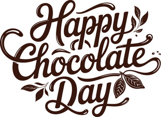 Fototapeta premium World Chocolate Day Celebration Banner with Rich Dripping Chocolate Border, Premium Chocolate Bars, Cocoa Beans, Elegant HandLettered Typography on Creamy Background, Sweet Dessert Vector Illustration