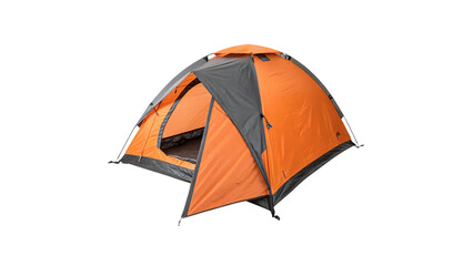 Modern orange outdoor camping tent dome isolated on a transparent background leisure recreation asset © novitskaya-png