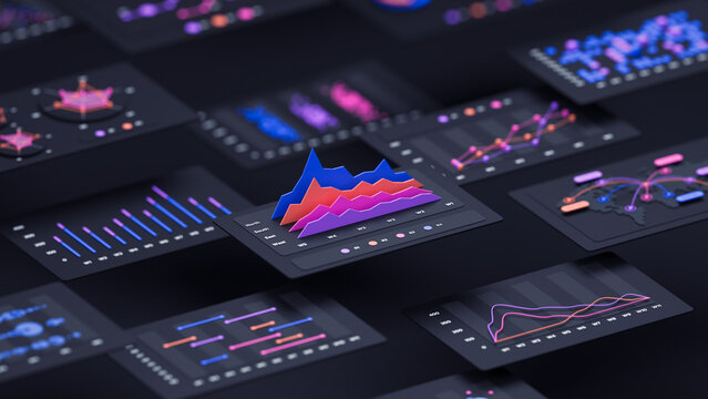 Financial data document graph chart report statistic marketing research development planning management strategy analysis accounting. Financial business technology concept. 3d rendering.