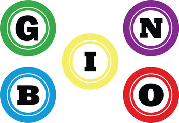 Colorful bingo balls with letters g, i, n, b, o © Jami Akther