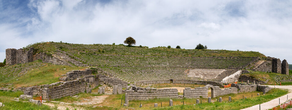 Panoramic view of the ancient theater of Dodona in Epirus, Greece