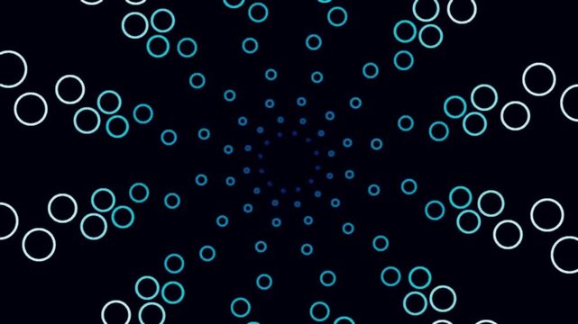 Abstract Hypnotic Swirl: A mesmerizing optical illusion of blue and white rings expanding and contracting in a hypnotic swirl pattern against a dark background, creating a sense of depth and movement.