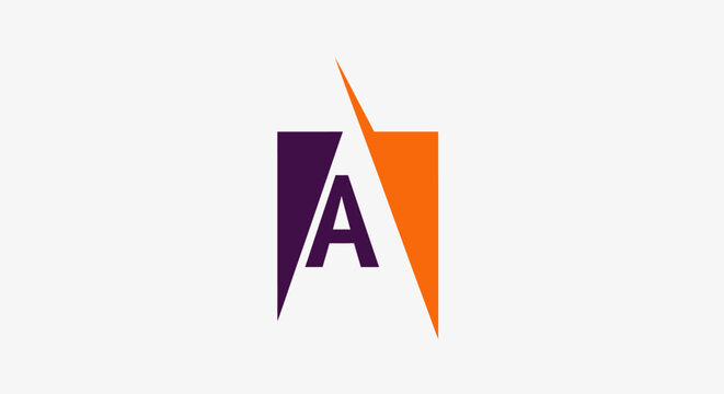 Modern abstract letter A logo design with geometric shapes.
