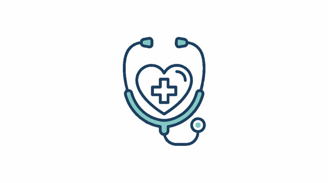 Medical Stethoscope in Dotted Halftone Outline