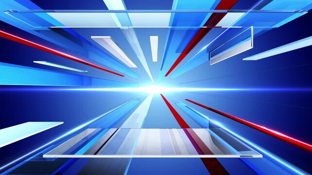 Seamless Looping News Broadcast Background Video with Modern Digital Studio Graphics
