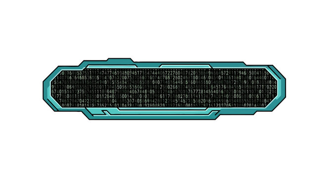 Futuristic digital data display frame with binary code numbers
