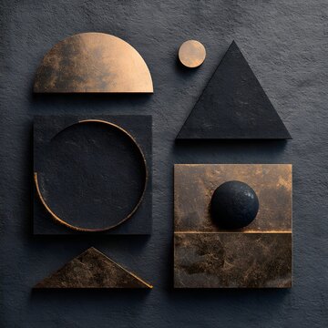 Metallic geometric arrangement for upscale branding and packaging image