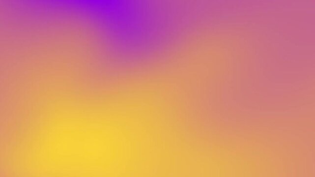 Abstract blurry liquid gradient background with smooth transition of vibrant purple and yellow colors.