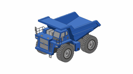 Large Blue Mining Dump Truck Vehicle. © Tomo
