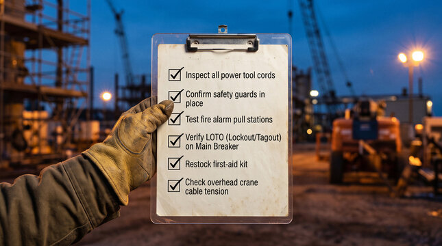 Excavator Safety Checklist, construction equipment inspection, heavy machinery pre operation checklist for workplace safety maintenance compliance and risk assessment