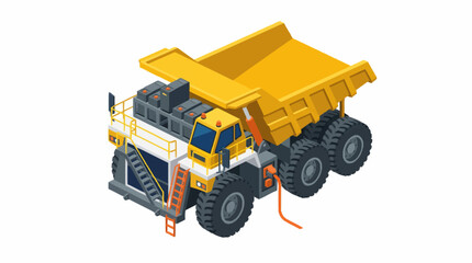 Large Yellow Mining Dump Truck Vehicle. © Tomo