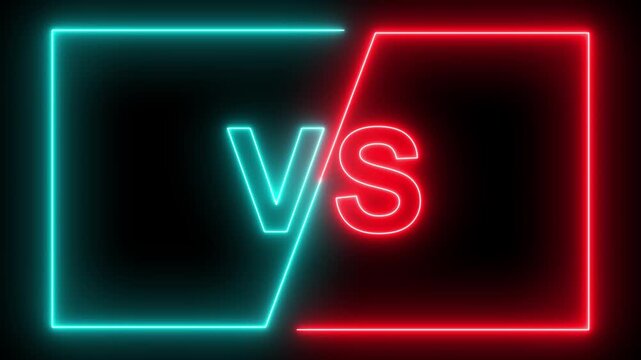 Neon line Versus vs bars icon. vs game match team challenge sign symbol, 4k
