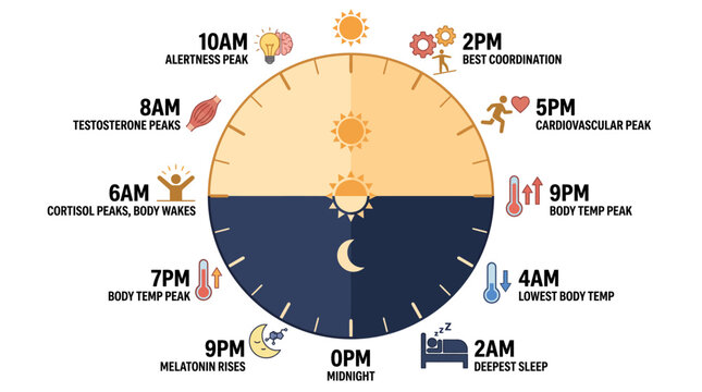 Circadian Rhythm Daily Biological Clock Infographic