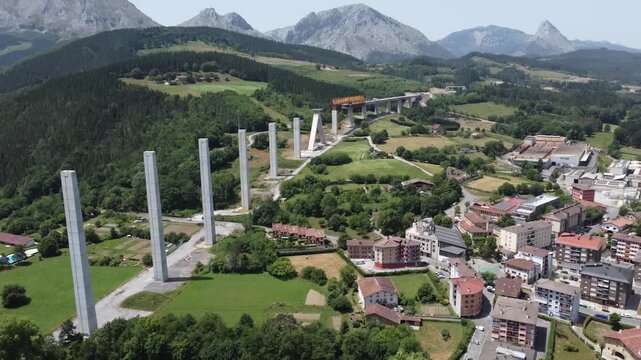 aerial view of the town of Atxondo in the Basque Country