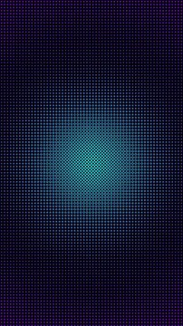 Vertical loop of abstract halftone dot grid with neon gradient