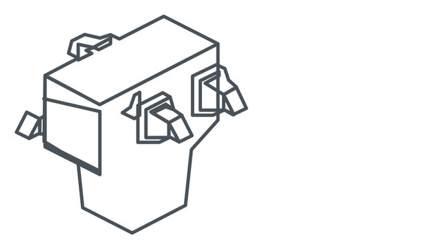 A clean flat vector line icon of a simple pitch sprinkler, fitting for irrigation scheduling apps, field preparation charts, and groundskeeping posters.