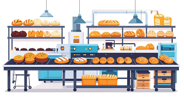 Variety of freshly baked bread loaves.