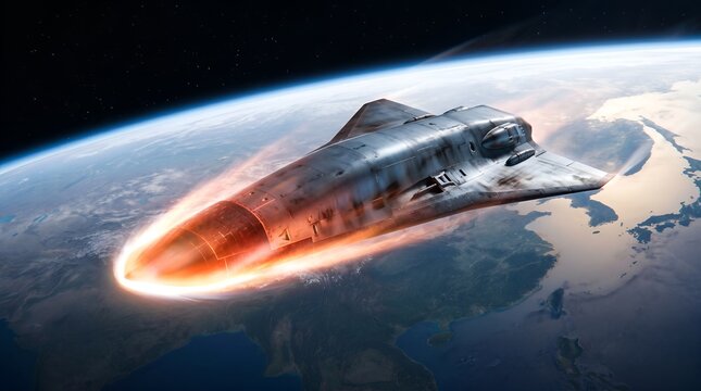Hypersonic missile traveling through Earth's atmosphere