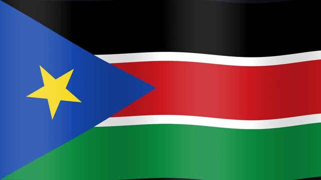 South Sudan national flag motion animation background