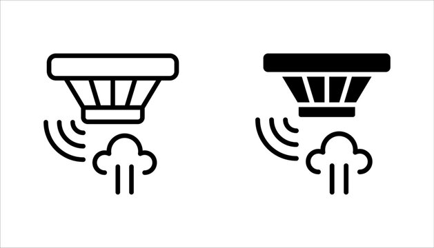 smoke detector icon set, Alarm celling. Fire accident, vector illustration on white background