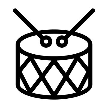 Drum with drumsticks and googly eyes
