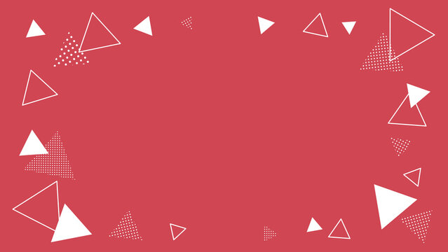 Geometric triangle pattern frame on red background