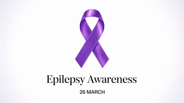 Purple ribbon symbolizing epilepsy awareness, observed annually on March 26th, promoting understanding and support for those affected by the neurological disorder