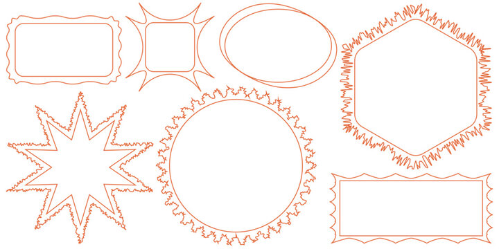 Collection of unique orange frames and borders