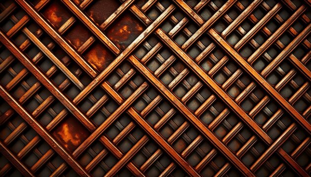 weathered rusted metal grate diagonal pattern texture
