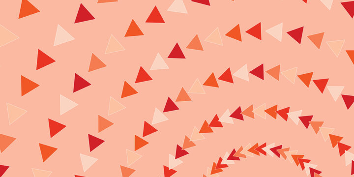 Colorful geometric triangles pattern on soft peach background Vector, illustration
