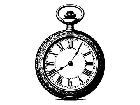 Eine klassische Taschenuhr mit r&ouml;mischen Ziffern. KI Generiert