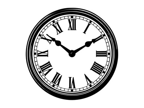 Das klassische Zifferblatt einer analogen Wanduhr.KI Generiert
