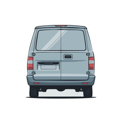 Fototapeta premium Rear view of a van vehicle.