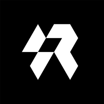 Letter R bolt modern abstract logo design