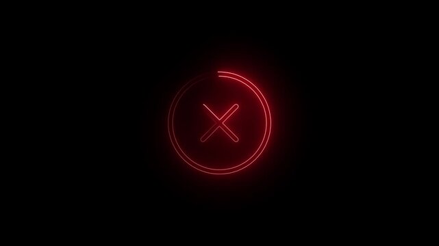Red cross mark icon on red circle background, symbol for failure, wrong and error sign for verification