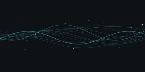 Abstract starry space with glowing light trails Vector, illustration © Vector hub BD